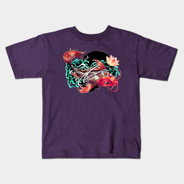 Third-Eye Koi Kids T-Shirt by Indi Martin